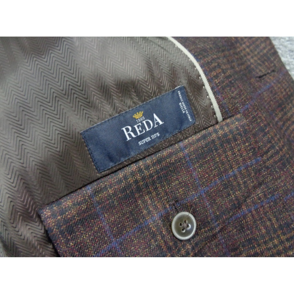 Joseph Abboud Heritage Blazer 44S Glen Check Plaid Reda Super 110's Wool - Picture 2 of 16